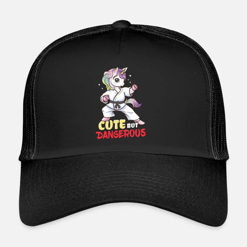 Einhorn Karate - Trucker Cap - Schwarz/Schwarz