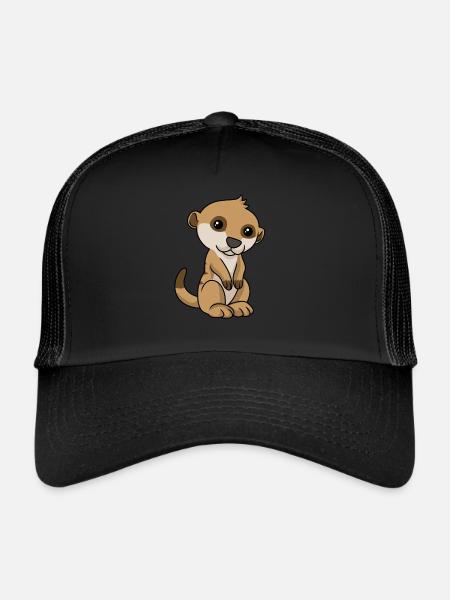 Cartoon meerkat meerkat - Trucker Cap - black/black