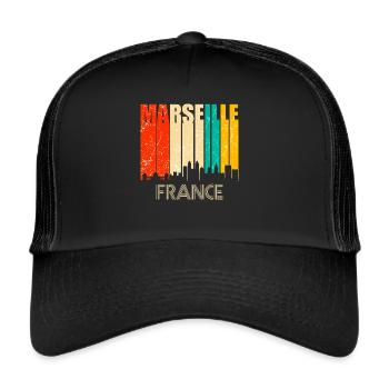 Toits de Marseille France - Casquette trucker  - noir/noir - Devant