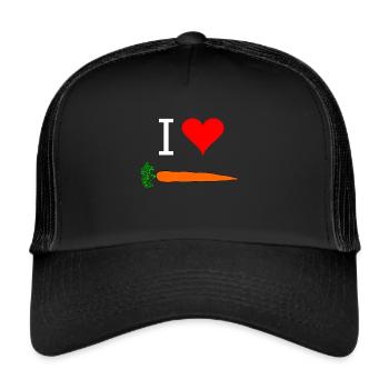 J'AIME LA CAROTTE - Casquette trucker  - noir/noir - Devant