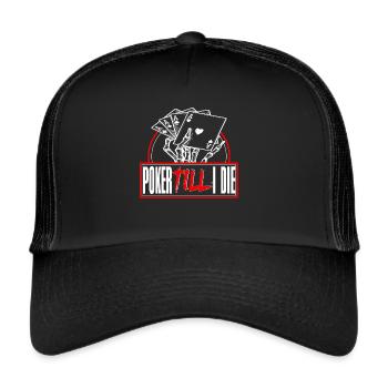 Poker jeu de poker joueur de poker cartes de poker poker - Casquette trucker  - noir/noir - Devant
