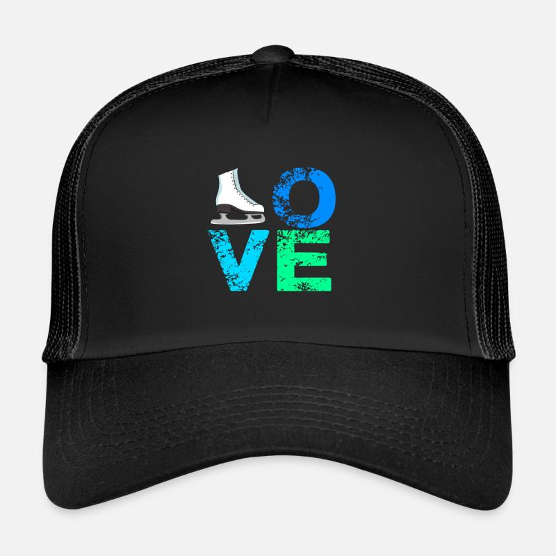 Ich liebe Schlittschuhe Eiskunstlauf Schlittschuh Trucker Cap