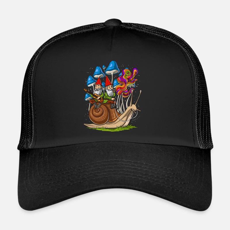 Champignons escargots gnomes Casquette trucker 