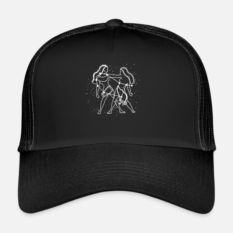 Sternzeichen Zwillinge - Trucker Cap - Schwarz/Schwarz