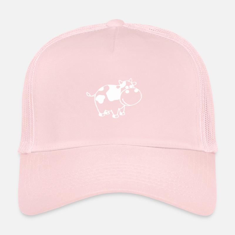 Vache drôle de bande dessinée avec des taches Casquette trucker 