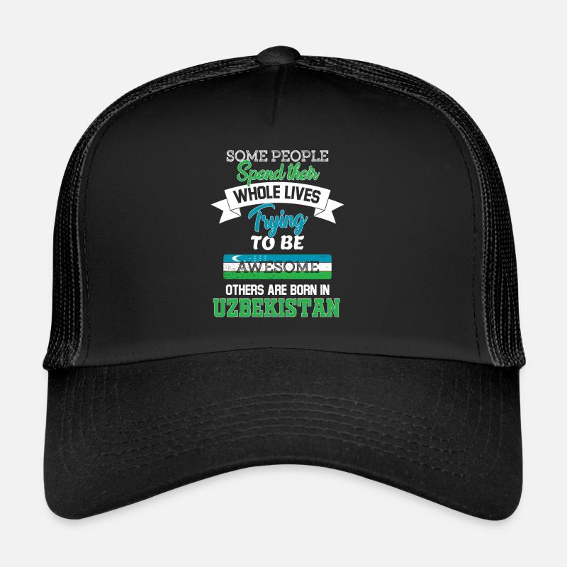 Né en Ouzbékistan - Casquette trucker  - noir/noir