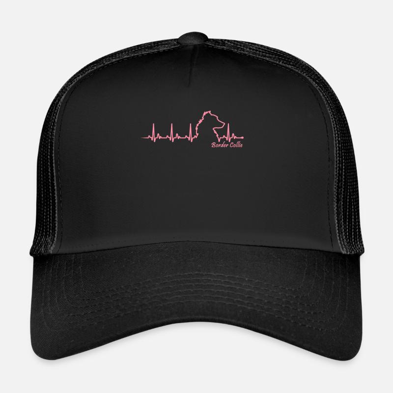 Border-Collie-Herzschlag - Trucker Cap - Schwarz/Schwarz