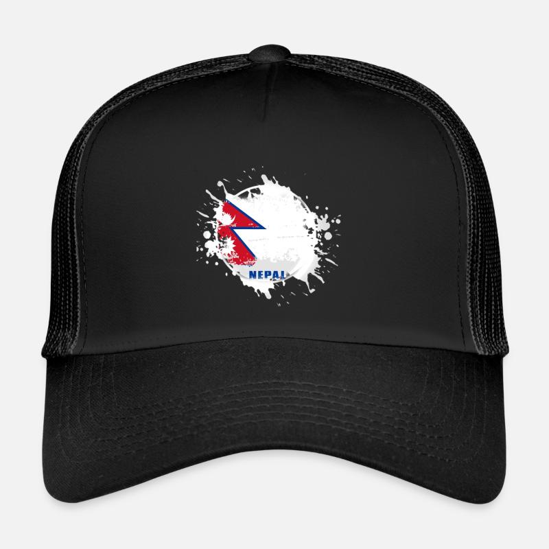 Nepal flag with blob - Trucker Cap - black/black