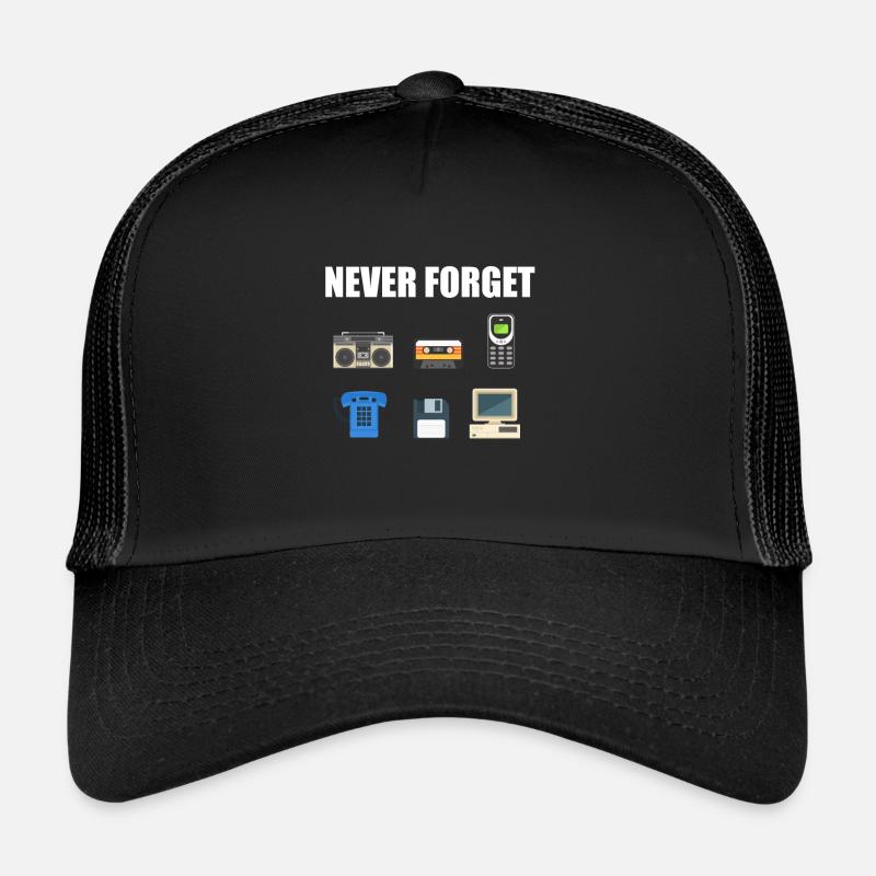 80s 90er Jahre 80er 90s - Trucker Cap - Schwarz/Schwarz