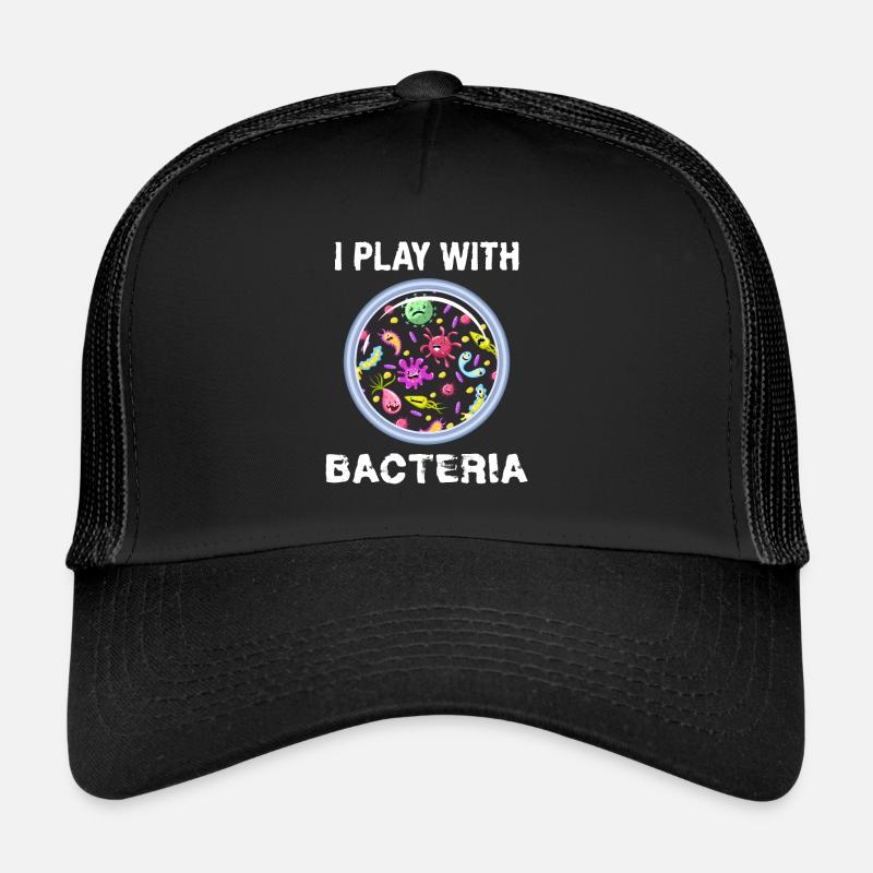 Je joue avec les bactéries Les bactéries du laboratoire de microbiologie Casquette trucker 