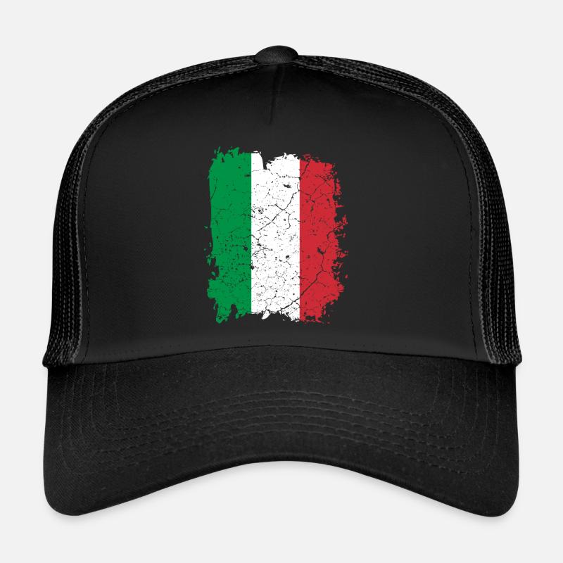 Drapeau Italie - Casquette trucker  - noir/noir