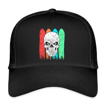 Skull colorful colored - Trucker Cap - black/black - Front
