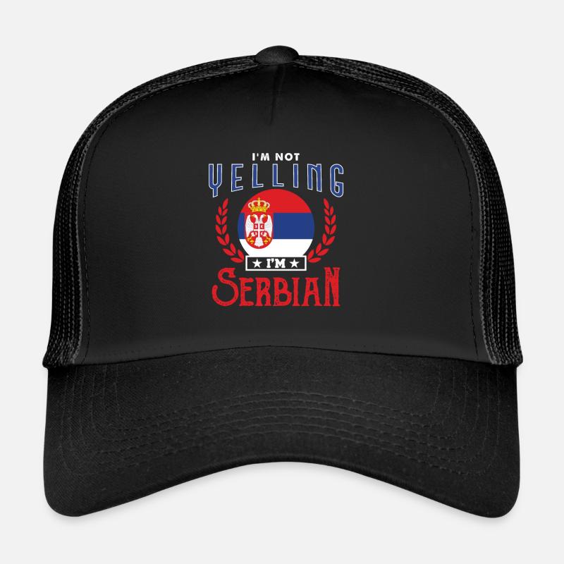 Serbien - Trucker Cap - Schwarz/Schwarz