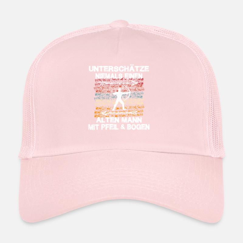 Alter Mann Bogenschütze Bogenschießen Pfeil Bogen Trucker Cap