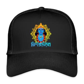 Krishna Mandala Hinduism Gift - Trucker Cap - black/black - Front
