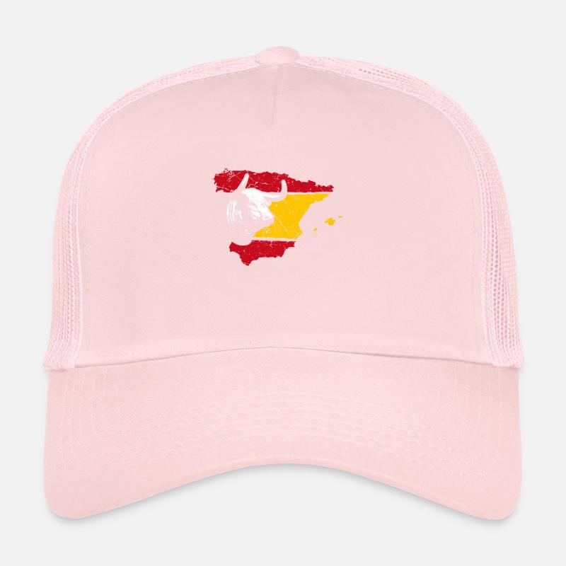 Spain flag with bull Trucker Cap