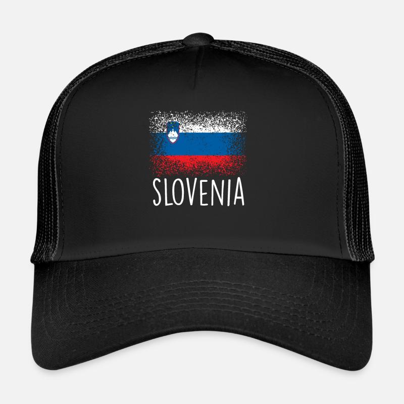 Slowenien - Trucker Cap - Schwarz/Schwarz