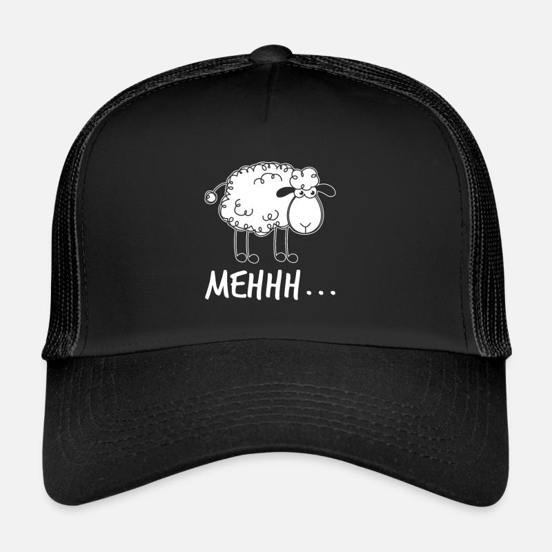 Funny Sheep Design Quote Mehh Sheep Trucker Cap