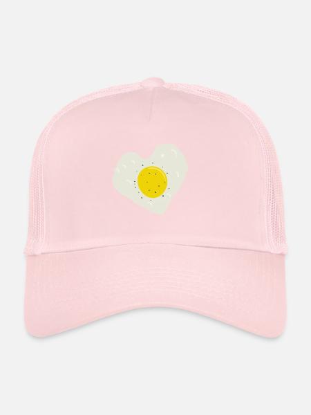Coeur d'oeuf frit - Casquette trucker  - rose pâle - Devant