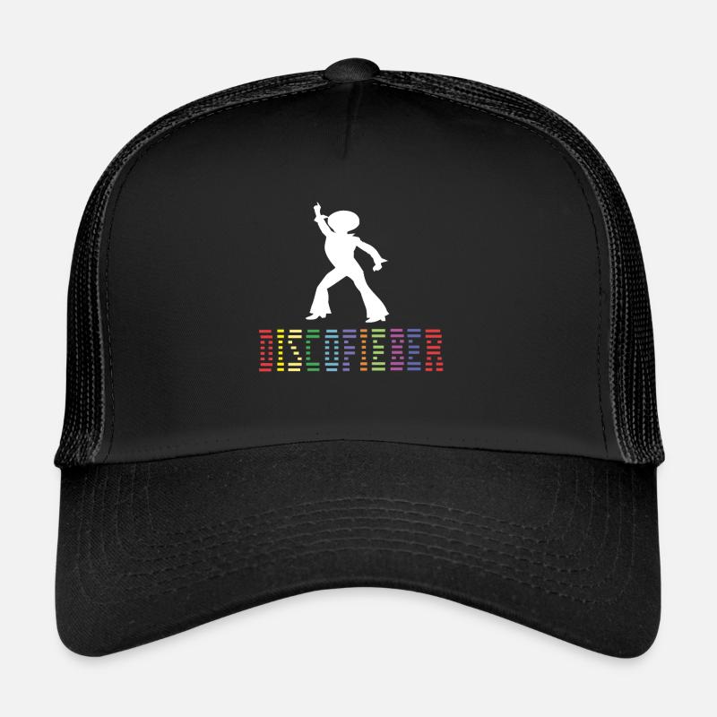 70er Jahre 70er Disco Sibziger 70er Mode 70er Mode - Trucker Cap - Schwarz/Schwarz