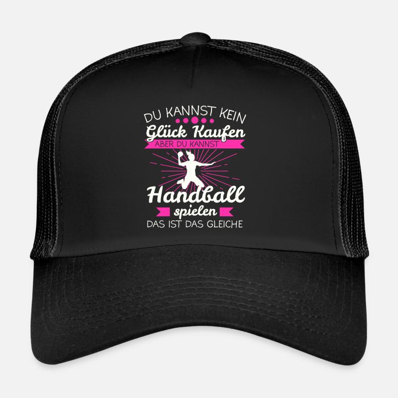 Handball Mädchen Handballerin Spruch Geschenk - Trucker Cap - Schwarz/Schwarz