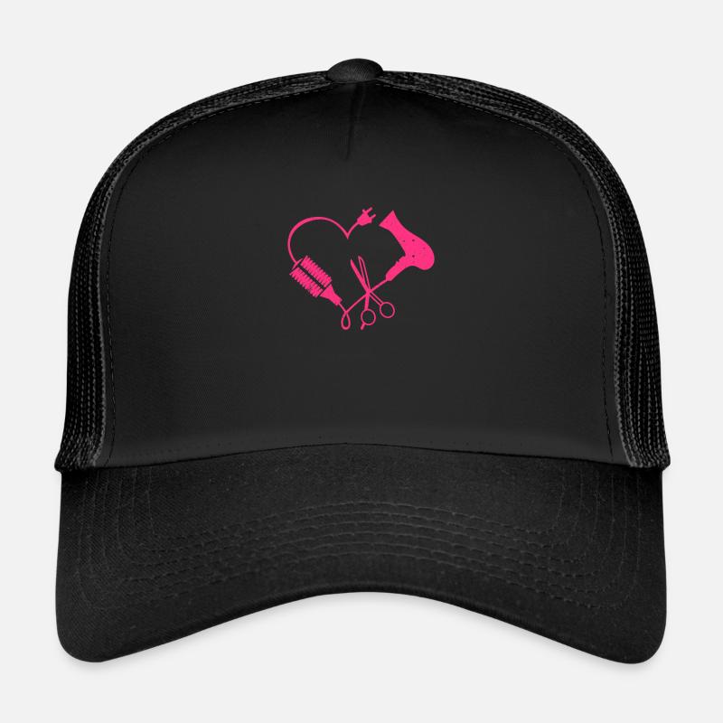 Coiffeur coiffeur coiffeur coiffure coiffeur cadeau - Casquette trucker  - noir/noir