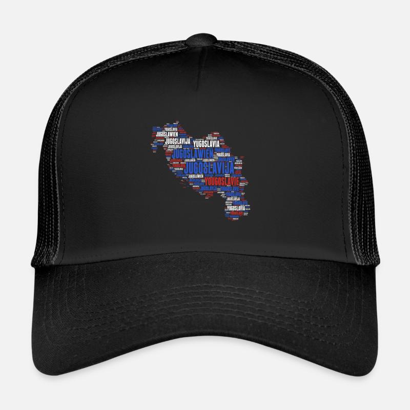 Yugoslavia map design 03c - Trucker Cap - black/black