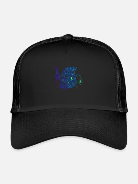 Frogfish fish fishing deep sea funny gift - Trucker Cap - black/black