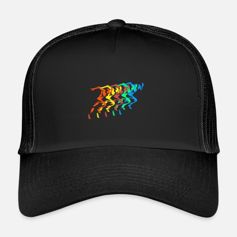 Leichtathletik Läufer Bunt Sprinter - Trucker Cap - Schwarz/Schwarz