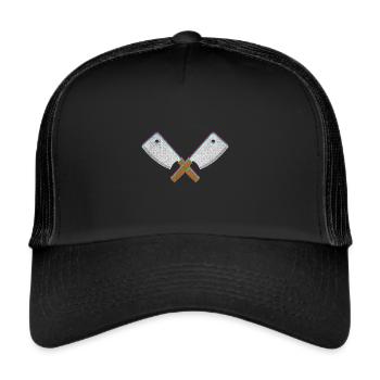 Butcher knife butcher butcher gift - Trucker Cap - black/black - Front
