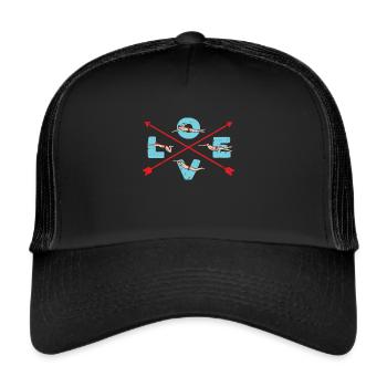 Vintage I Love Swim Swimmer Swim Gift - Trucker Cap - black/black - Front