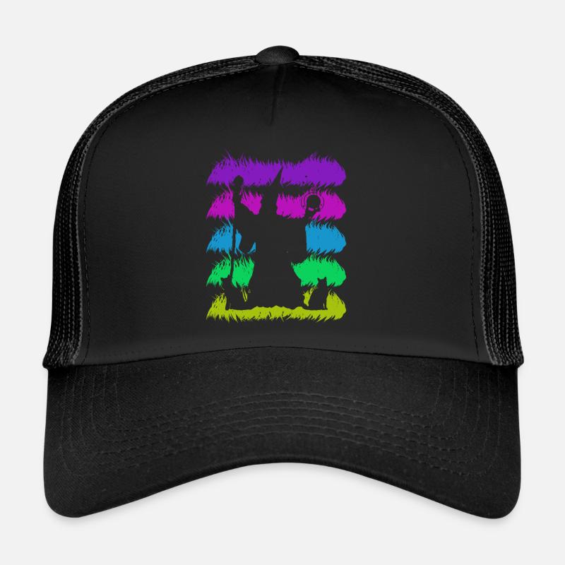 Zauberei Silhuette mit Retro Farben - Trucker Cap - Schwarz/Schwarz