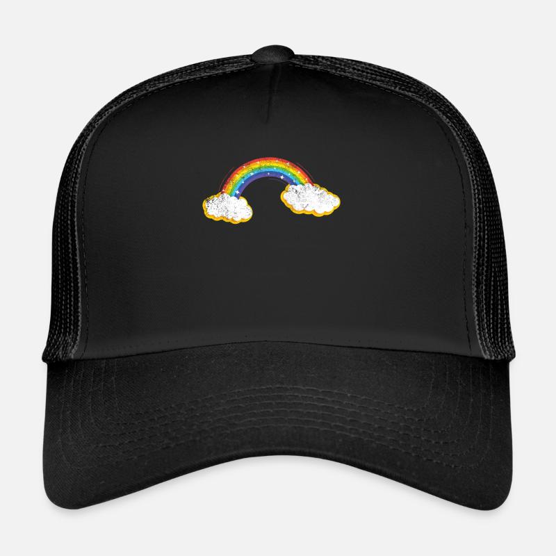 Regenbogen - Trucker Cap - Schwarz/Schwarz