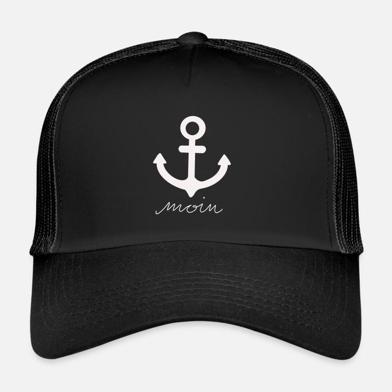 Anker moin. Das maritime Geschenk - Trucker Cap - Schwarz/Schwarz
