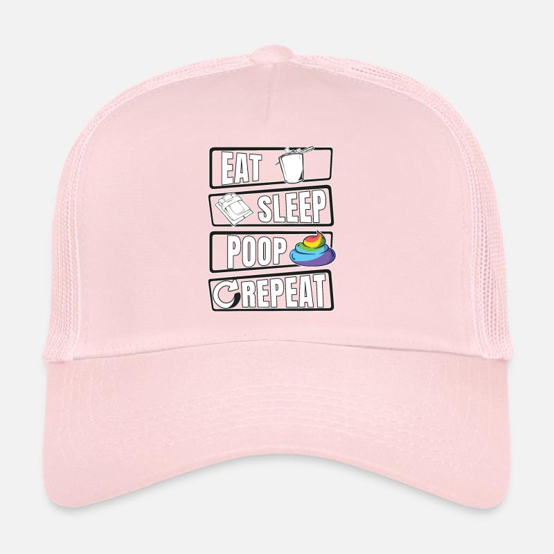 Eat Sleep Poop merde merde répéter Casquette trucker 