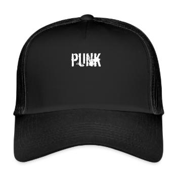 punker rocker punk punkrock - Trucker Cap - Schwarz/Schwarz - Vorne