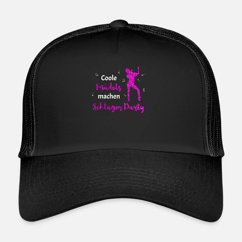 Coole Mädels machen Schlager Party - Trucker Cap - Schwarz/Schwarz