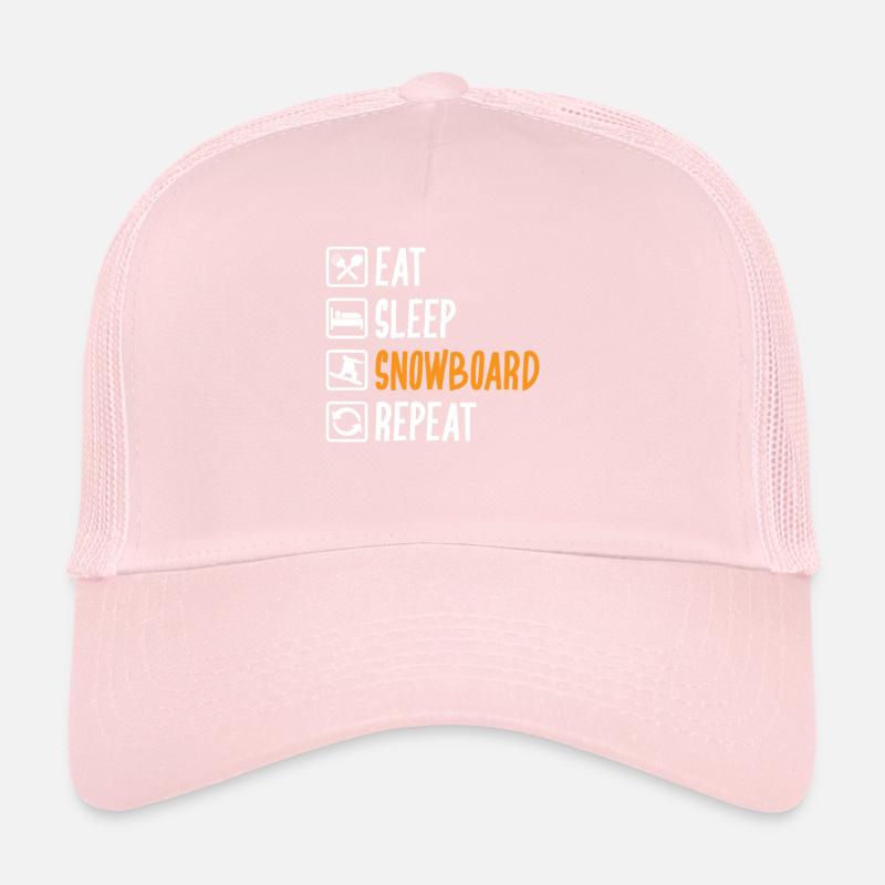 Eat Sleep Snowboard Repeat Trucker Cap