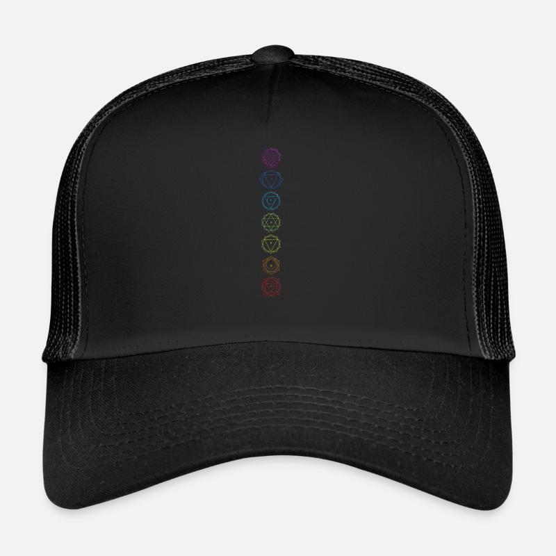 Chakra Symbole - Trucker Cap - Schwarz/Schwarz