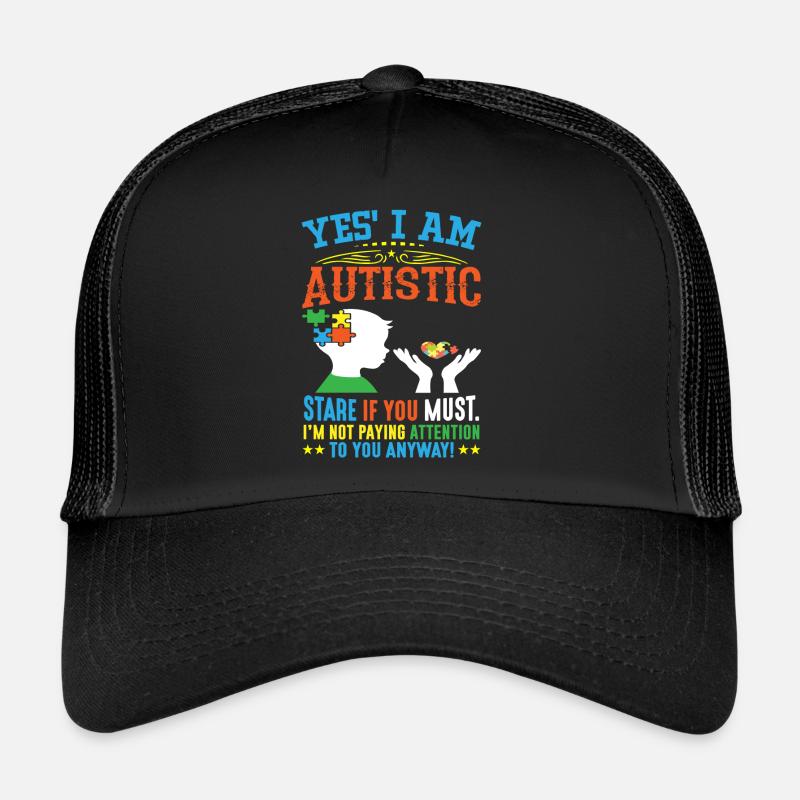 Yes, I am autistic - Trucker Cap - black/black