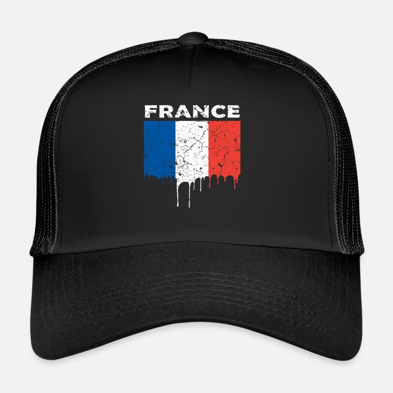 Drapeau français - Casquette trucker  - noir/noir