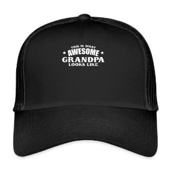 This Is What Awesome Grandpa Looks Like Opa - Trucker Cap - Schwarz/Schwarz - Vorne