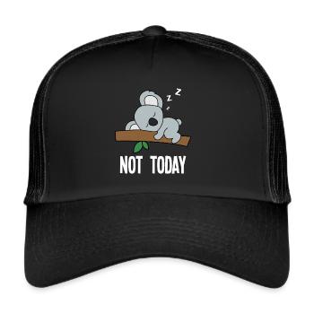 Not Today Koala - Trucker Cap - Schwarz/Schwarz - Vorne
