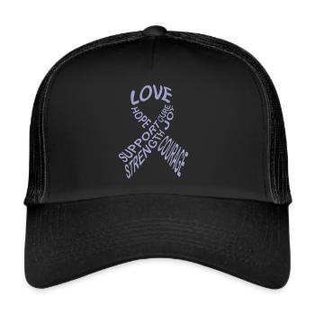 Cancer chimio cadeau - Casquette trucker  - noir/noir - Devant