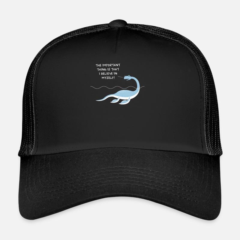 Nessie Loch Ness Monster - glaube an mich - Trucker Cap - Schwarz/Schwarz