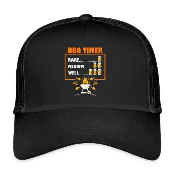 Chemise drôle de steak de buveur de bière de gril de BBQ - Casquette trucker  - noir/noir - Devant