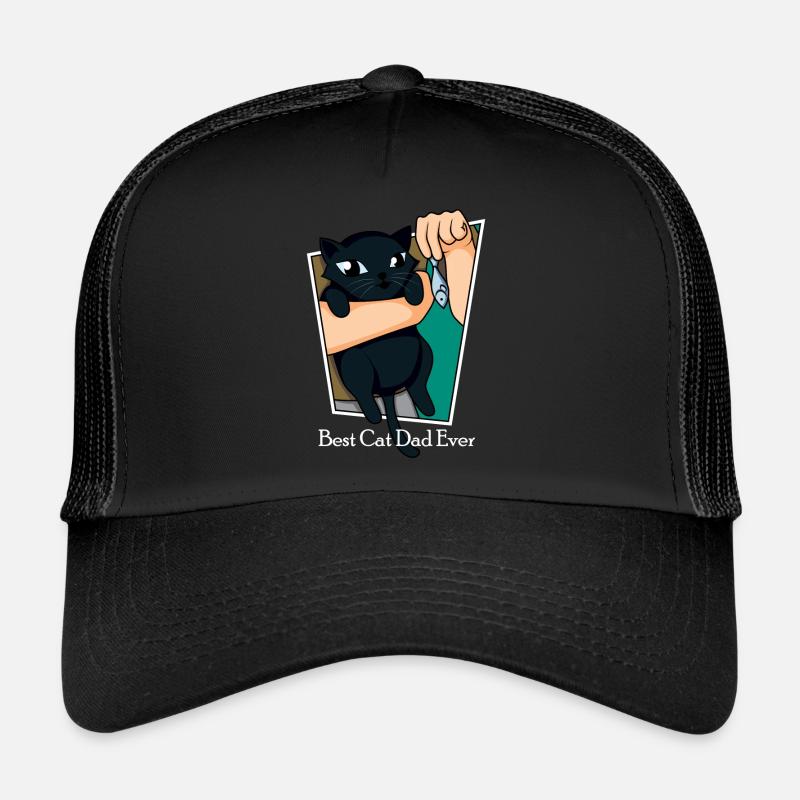 Meilleur père papa chat dans la conception de chat du monde Casquette trucker 