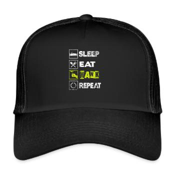 Eat Sleep Wank Repeat - Masturbation Masturbate - Trucker Cap - black/black - Front