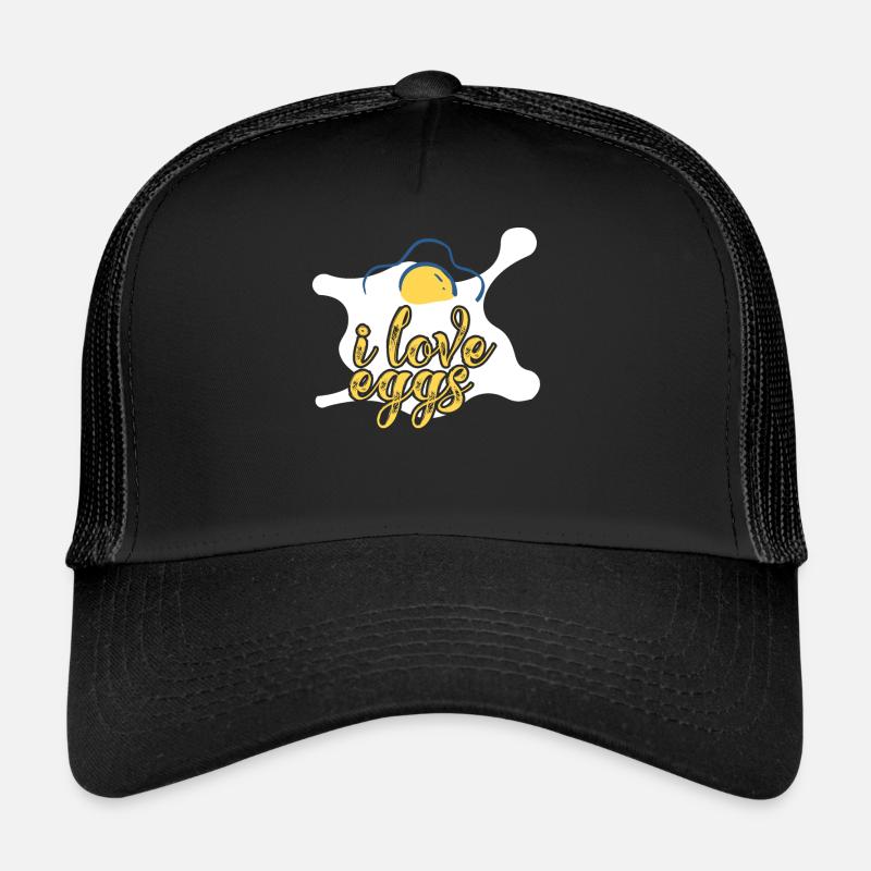 I Love Eggs - A fried egg with inscription. Trucker Cap