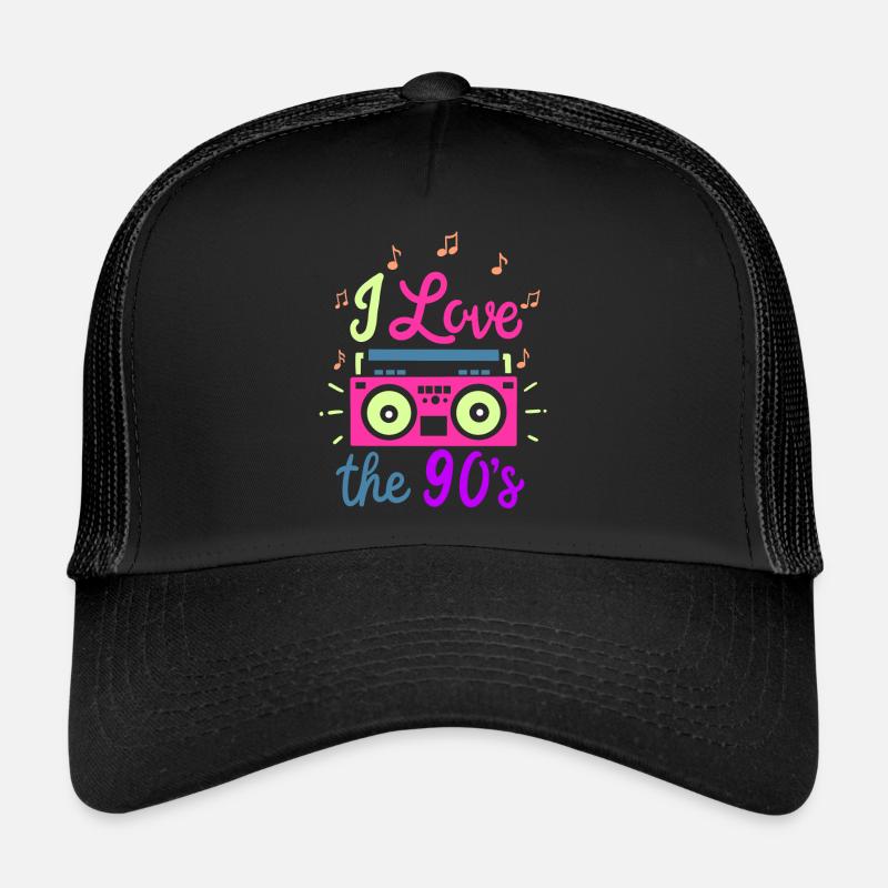 90er - Trucker Cap - Schwarz/Schwarz